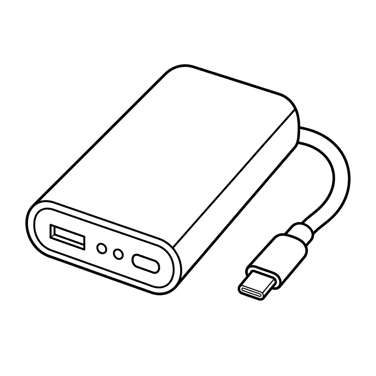モバイルバッテリーのぬりえ用線画