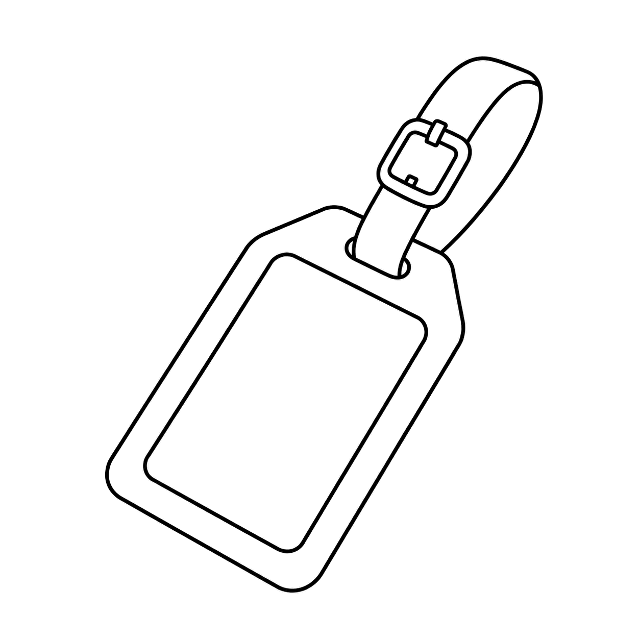 空白の荷物タグのぬりえ用線画