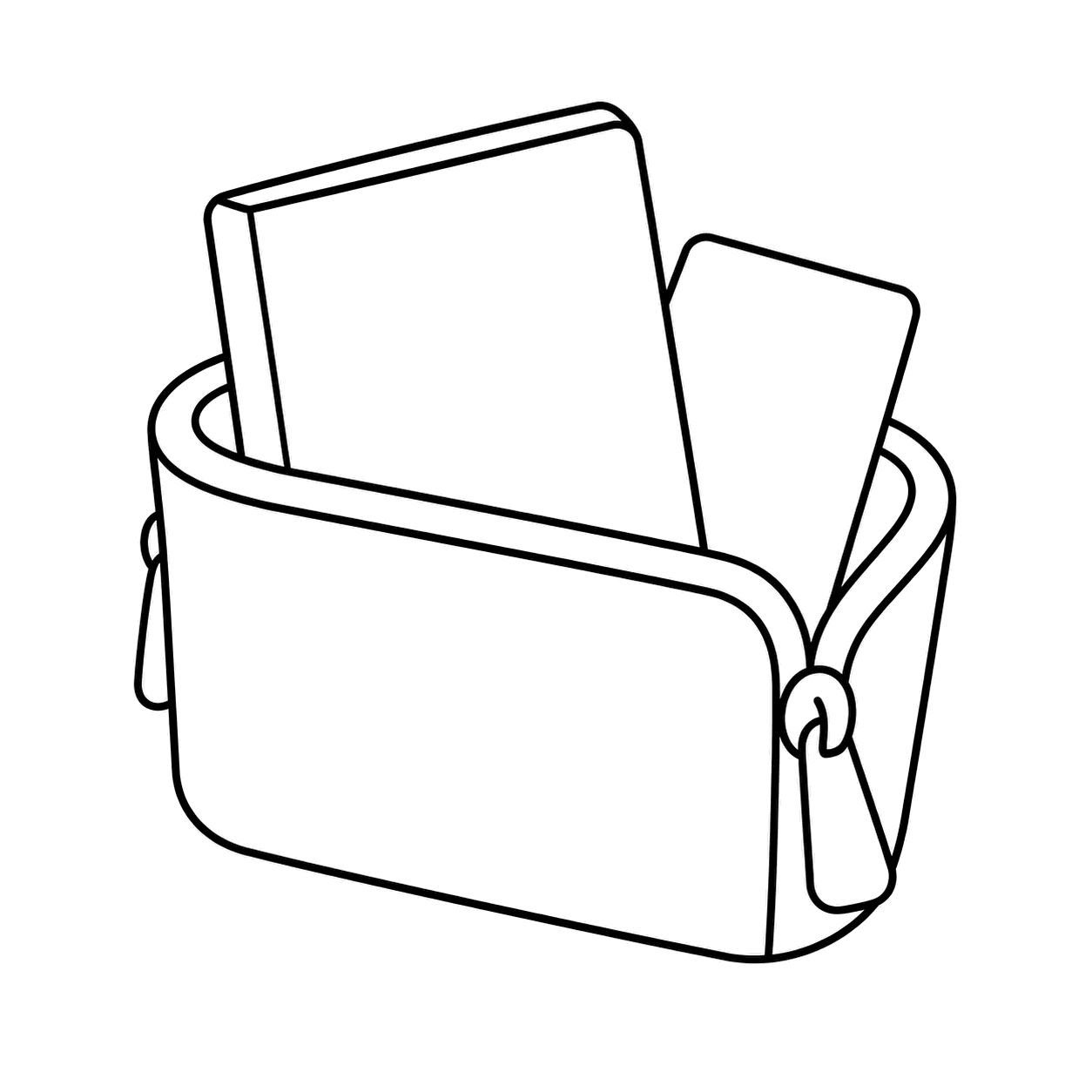 旅行ウォレットのぬりえ用線画