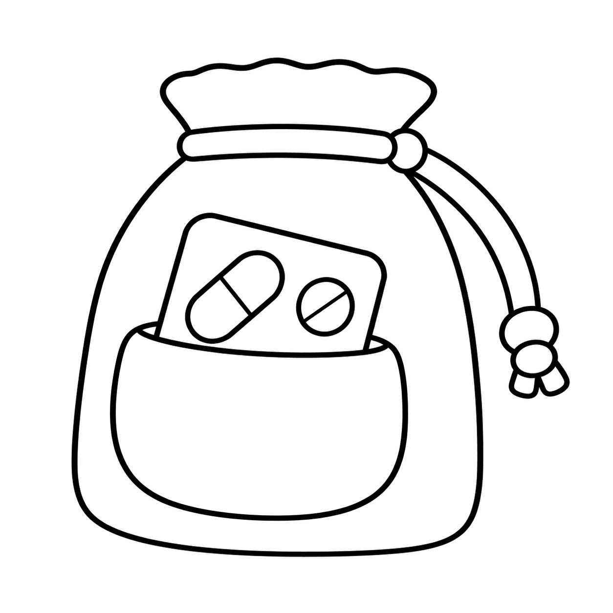 薬ポーチのぬりえ用線画