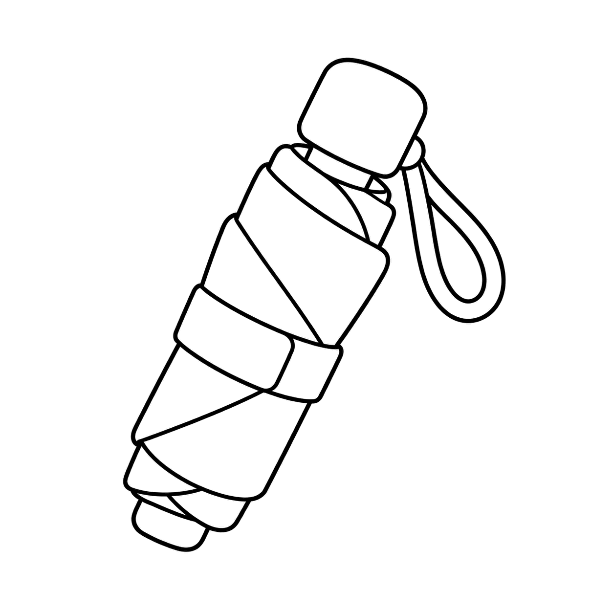 折りたたみ傘のぬりえ用線画