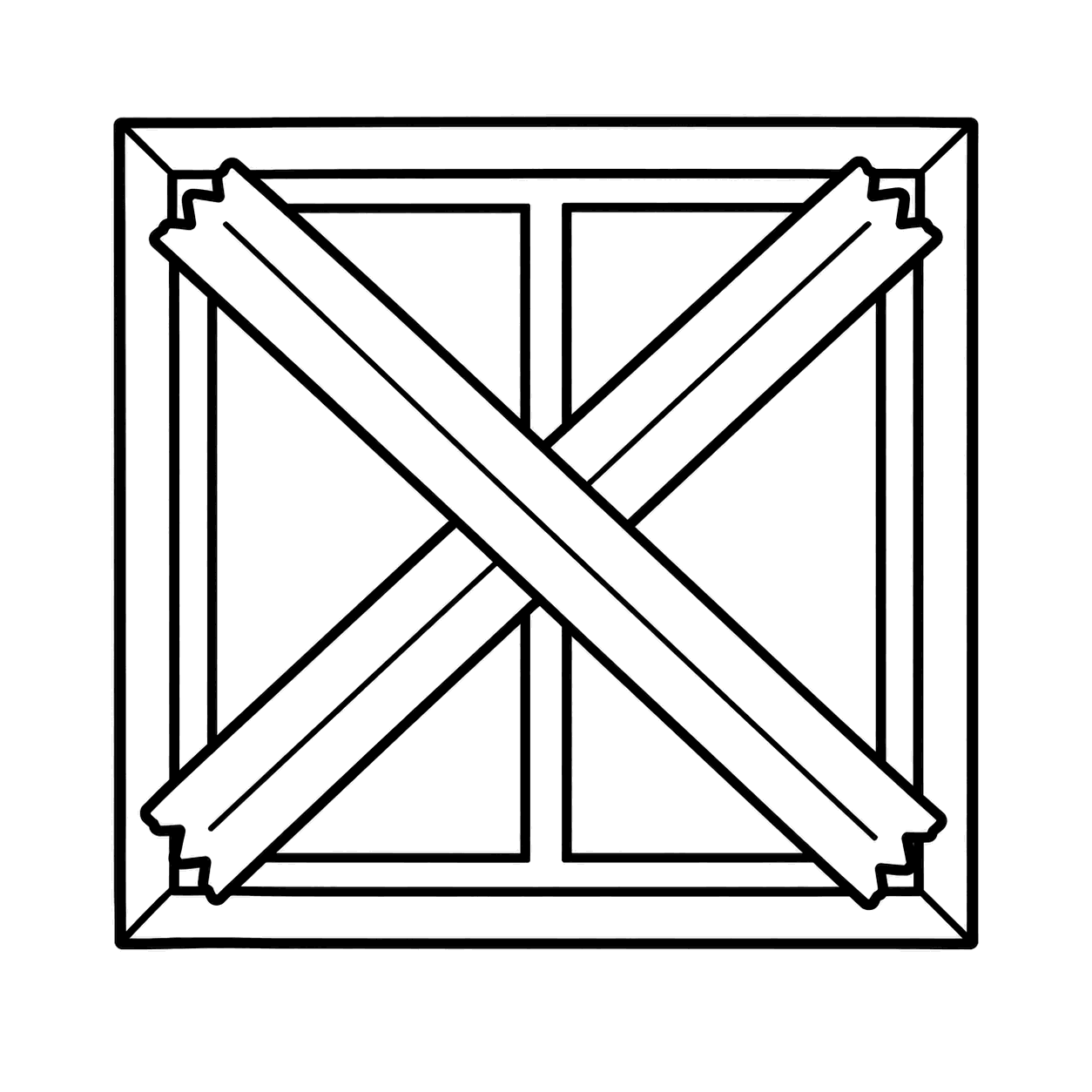 養生テープの窓のぬり絵用線画