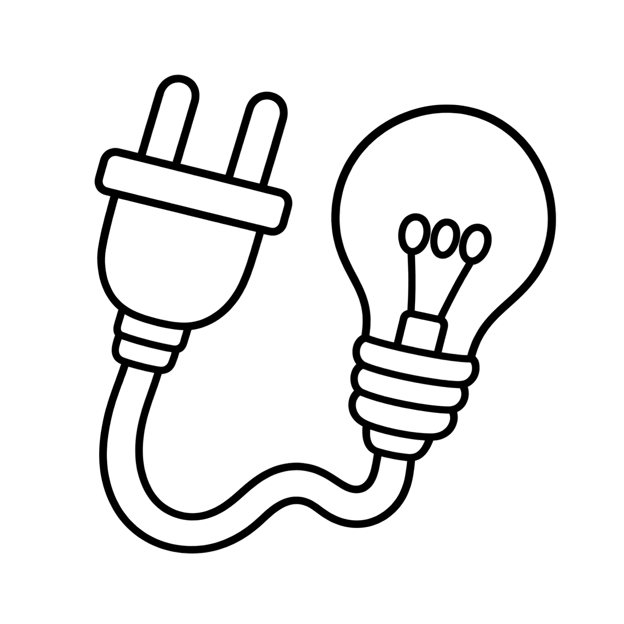 停電のプラグのぬり絵用線画