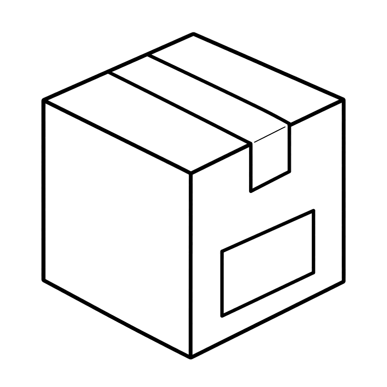 段ボール箱のぬりえ用線画