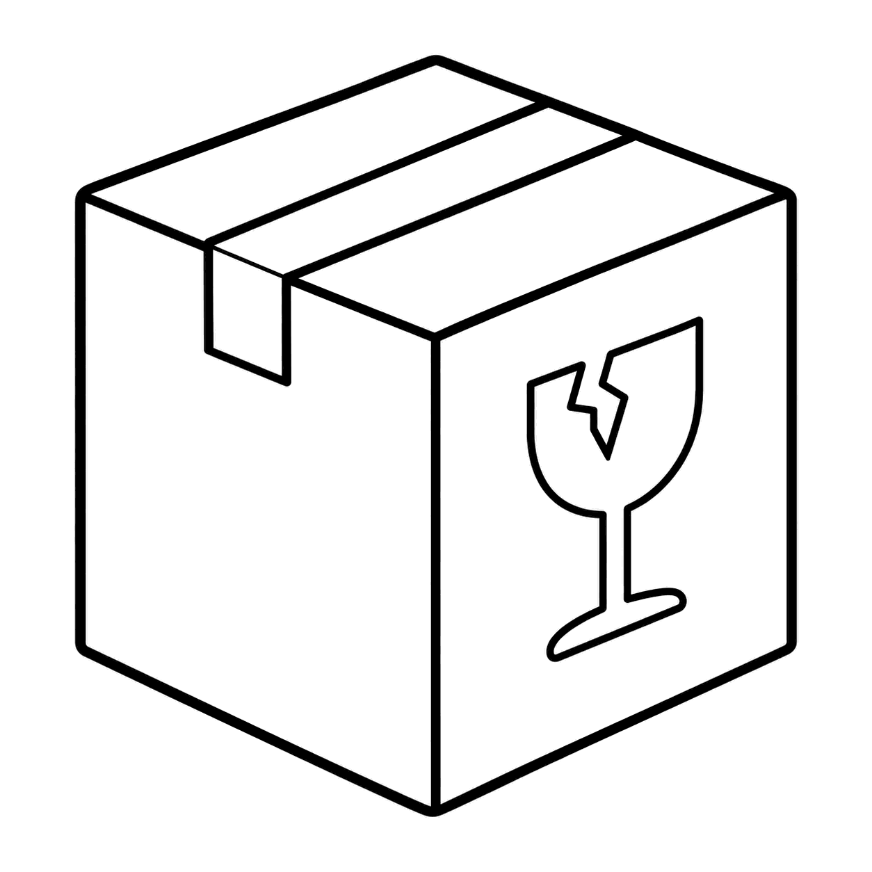 ワレモノ荷物のぬり絵用線画