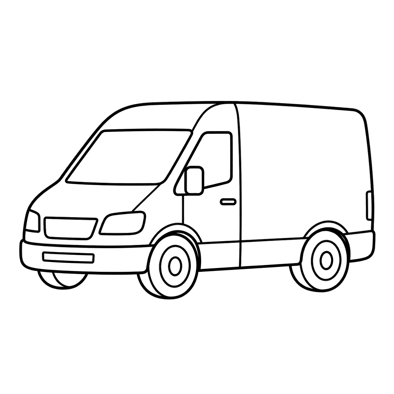配送バンのぬりえ用線画