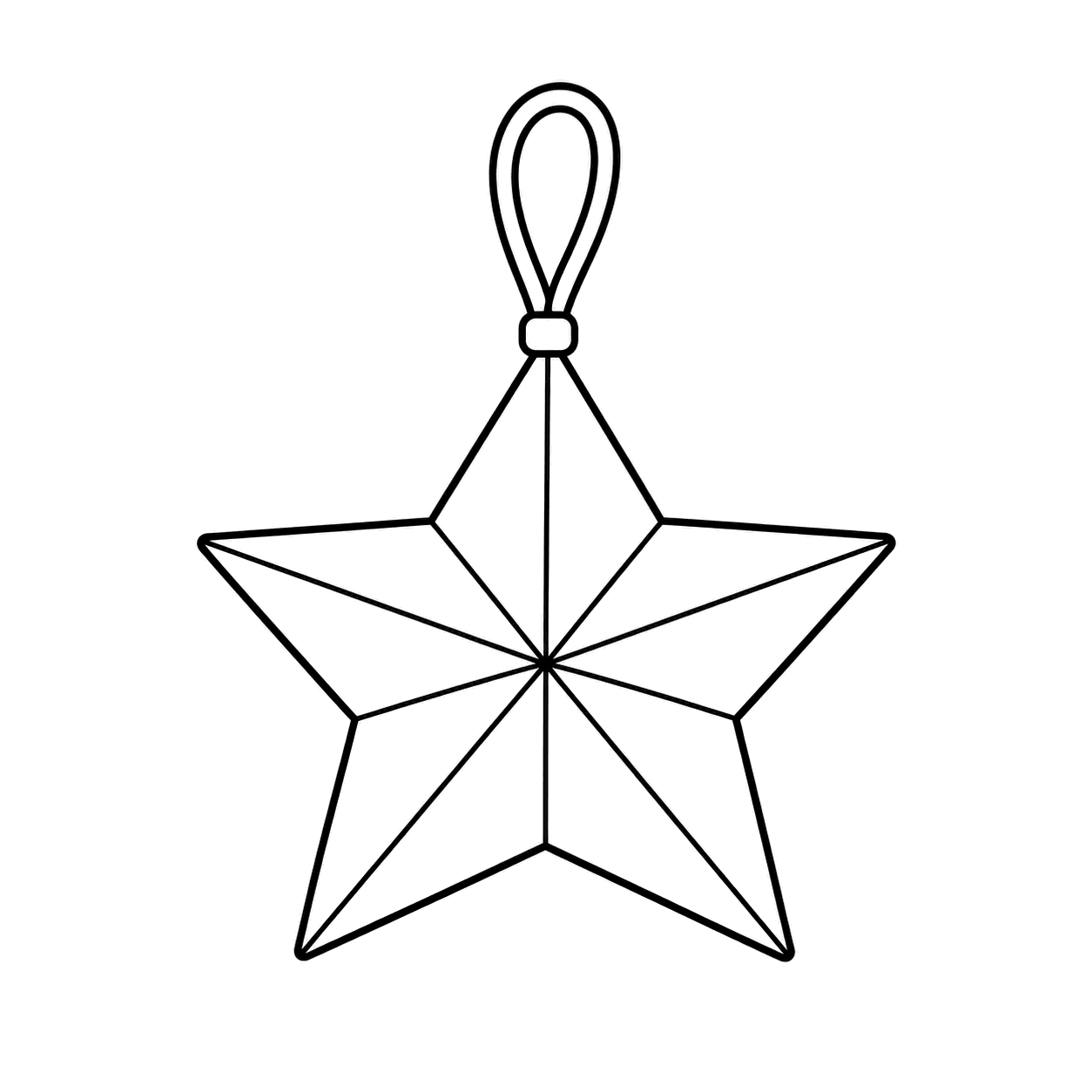 折り紙の星飾りのぬりえ用線画