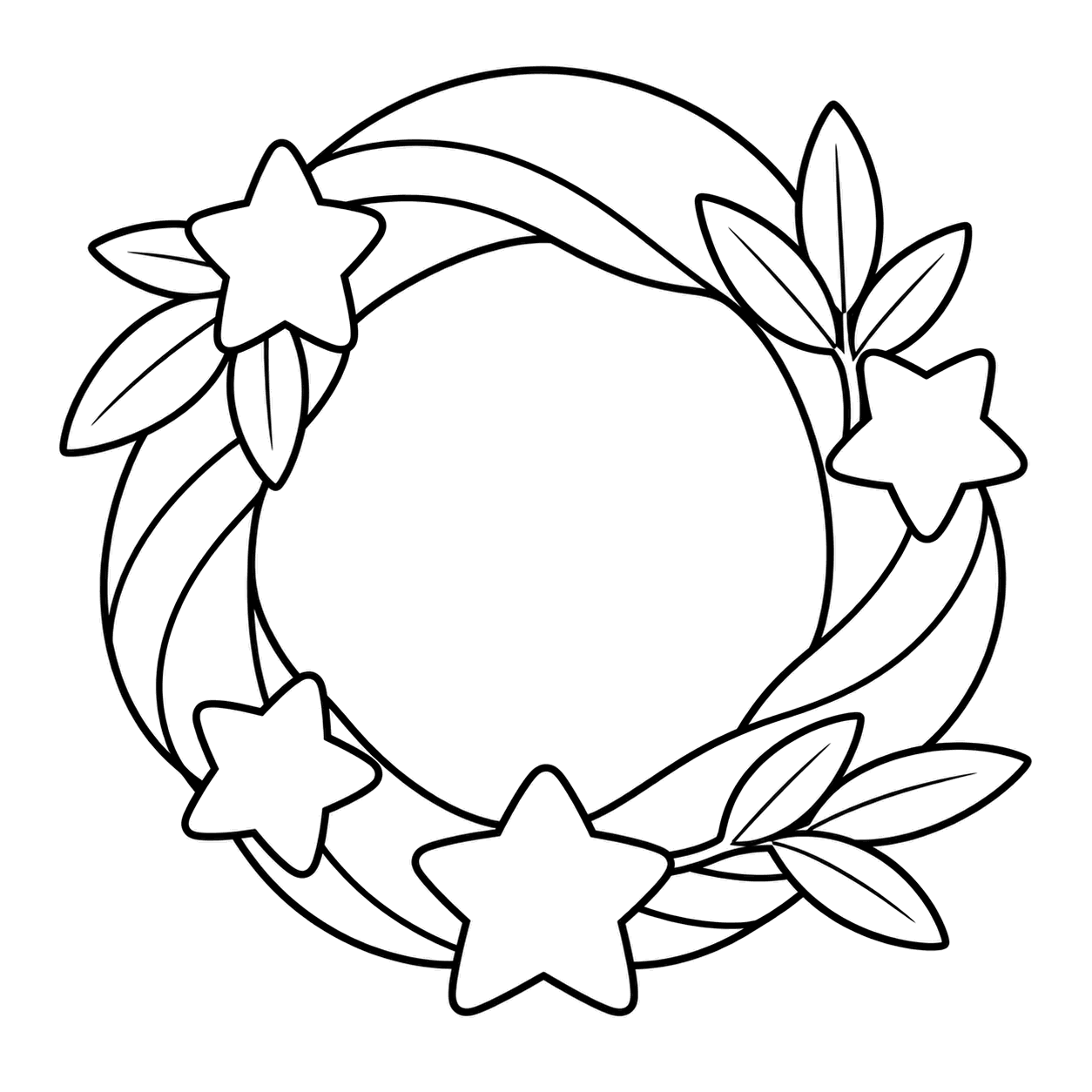 天の川リースのぬりえ用線画
