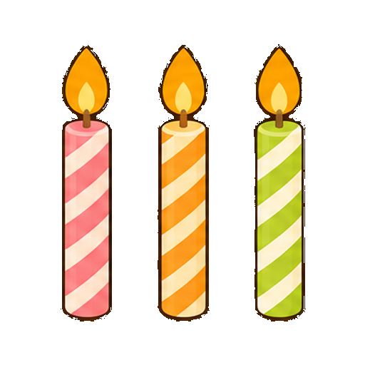 文字がない誕生日キャンドルアイコン