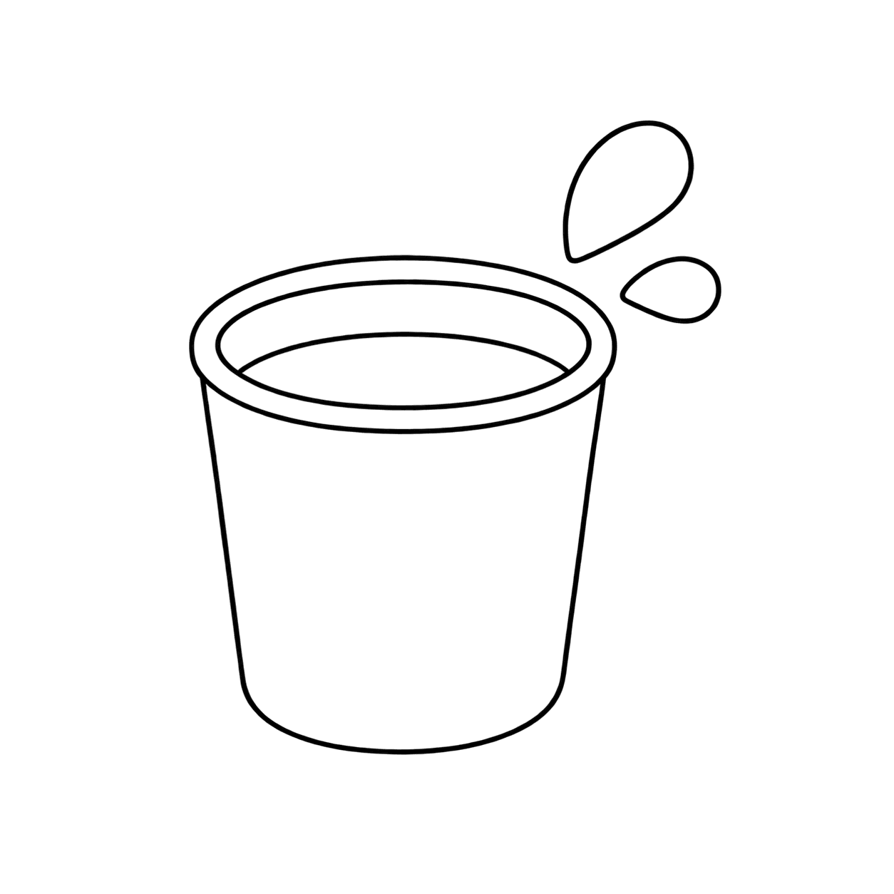 うがいコップのぬりえ用線画
