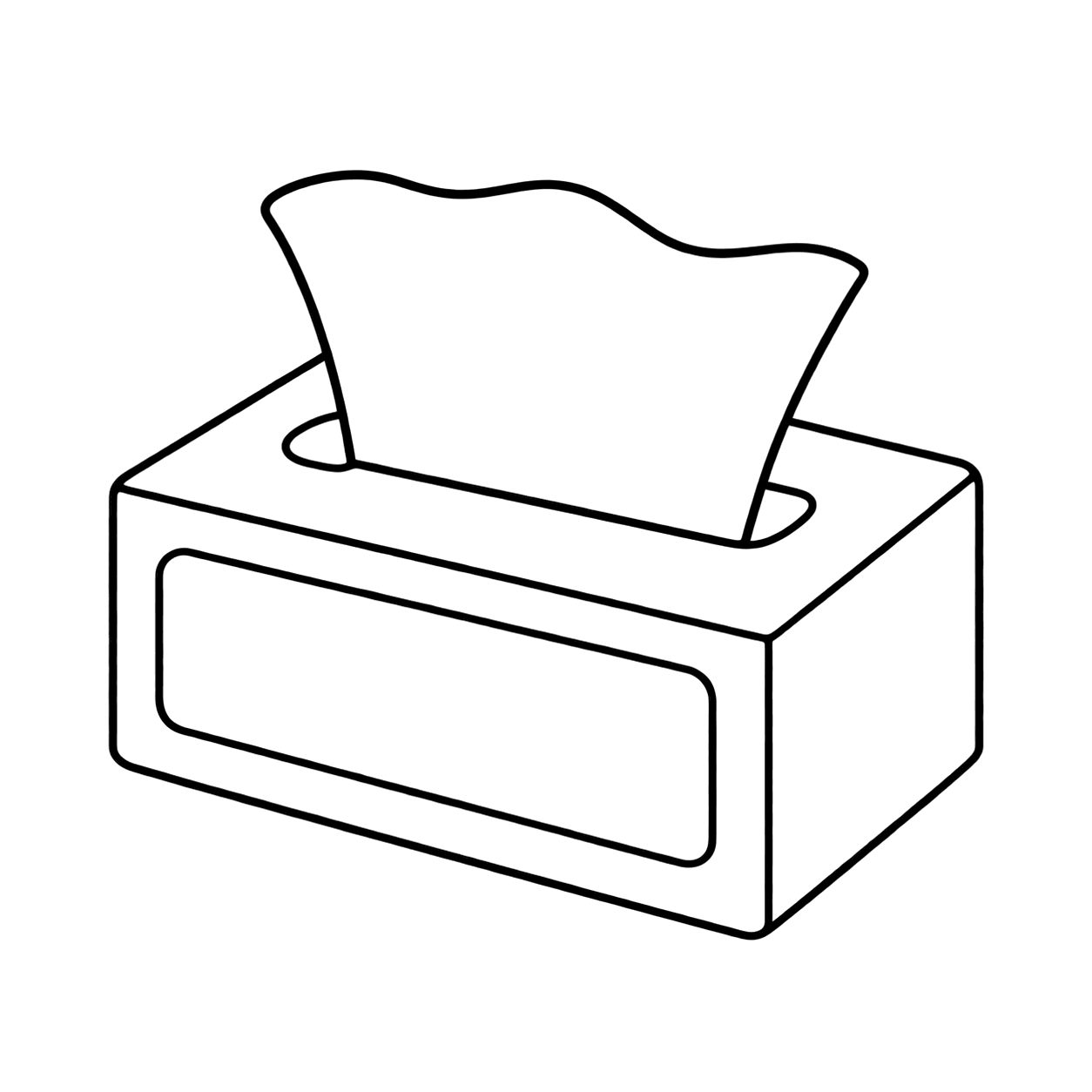 ティッシュ箱のぬりえ用線画