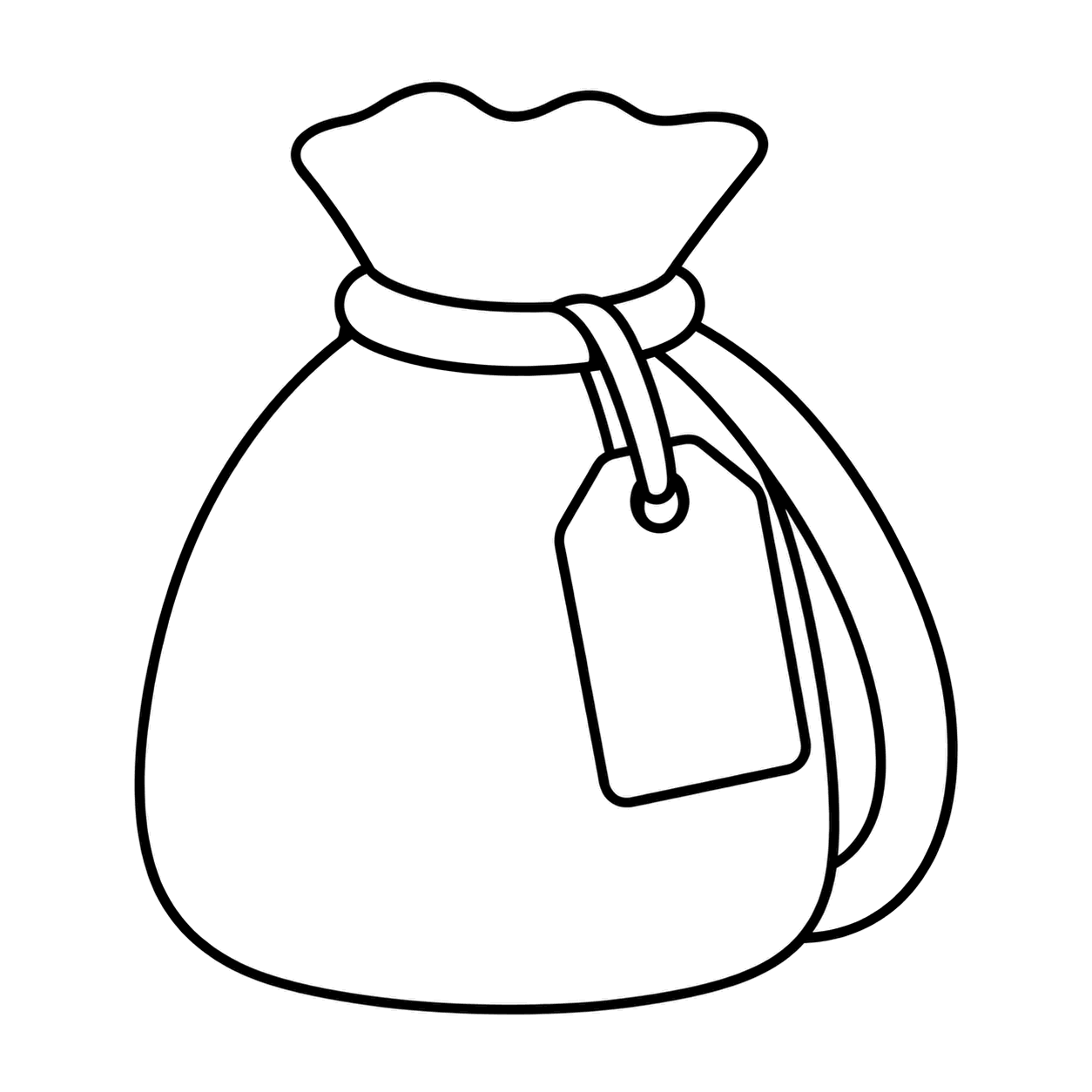 郵便バッグのぬりえ用線画