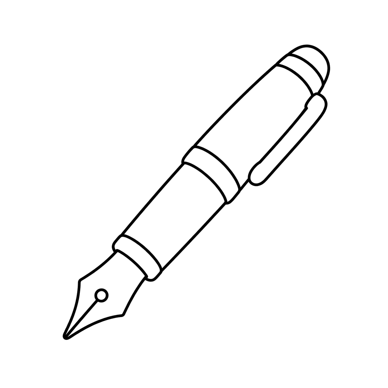 万年筆のぬりえ用線画