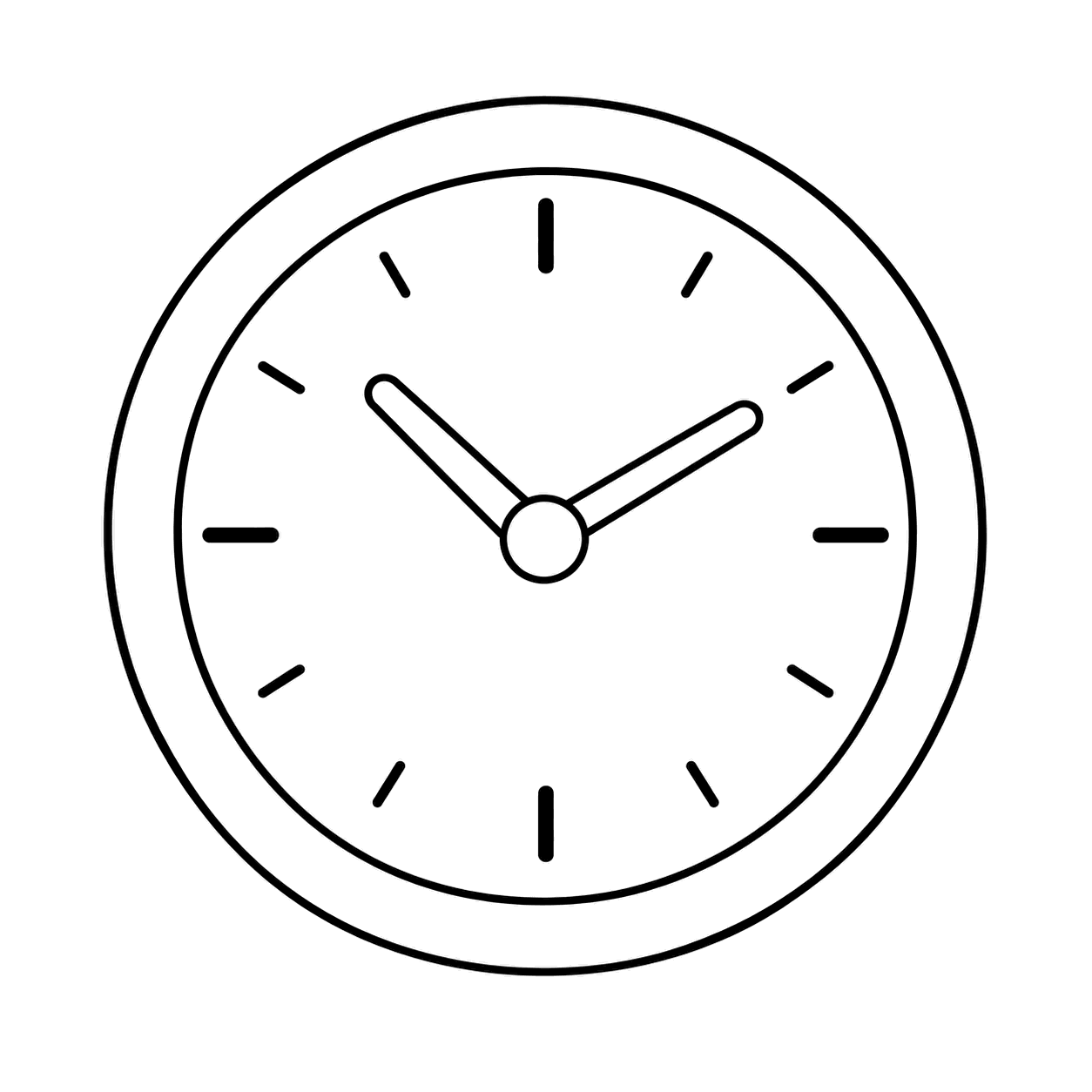 アナログ時計のぬりえ用線画（時計・時間・スケジュールアイコン16個セット）
