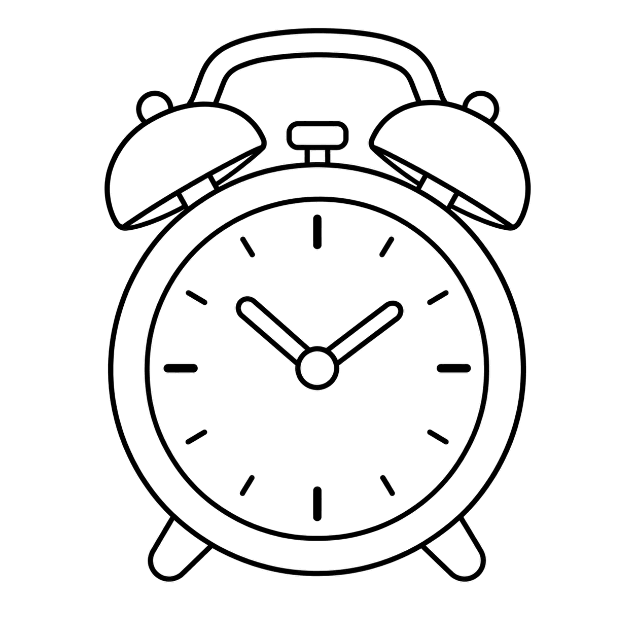 目覚まし時計のぬりえ用線画