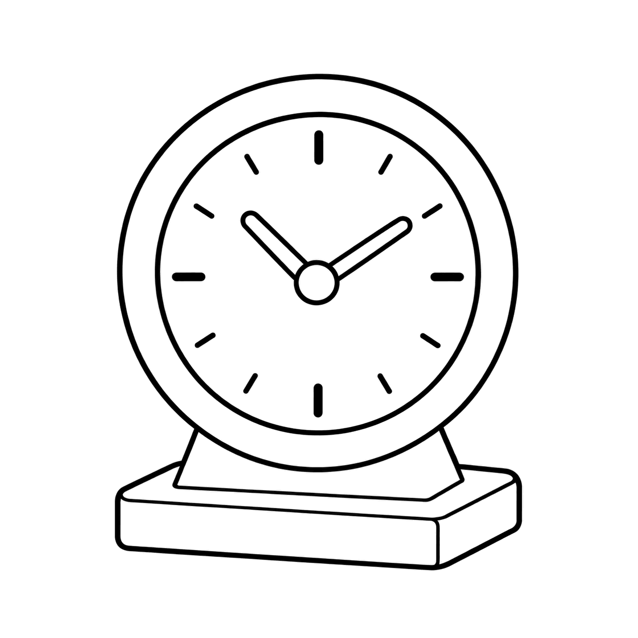 置き時計のぬりえ用線画