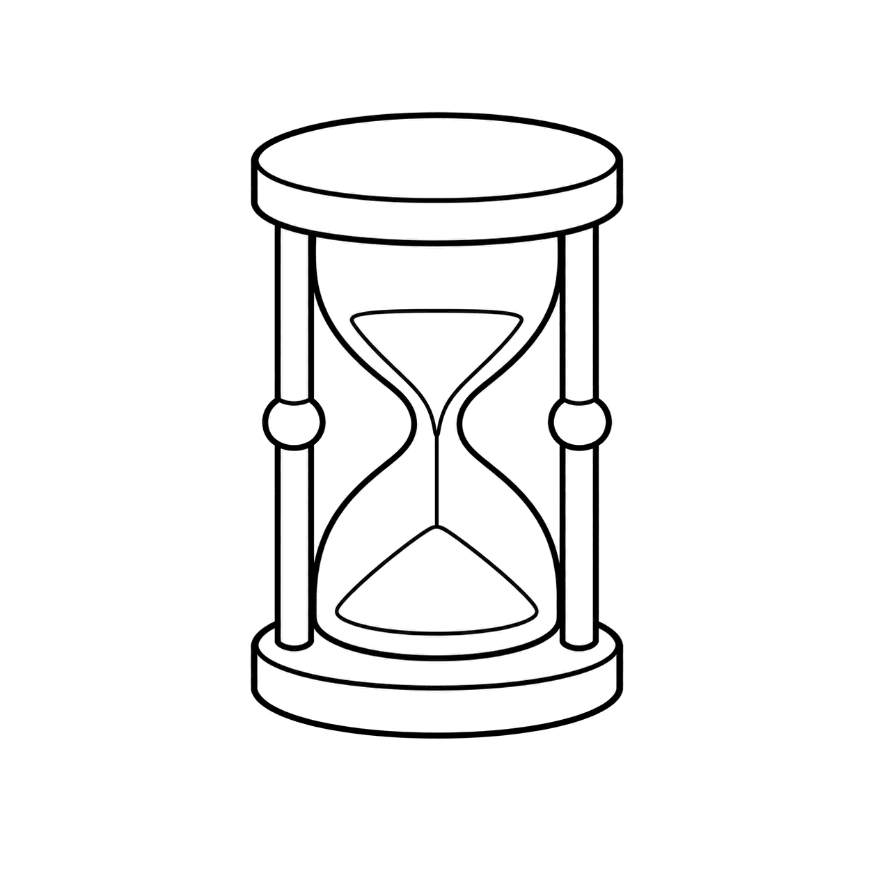 砂時計のぬりえ用線画