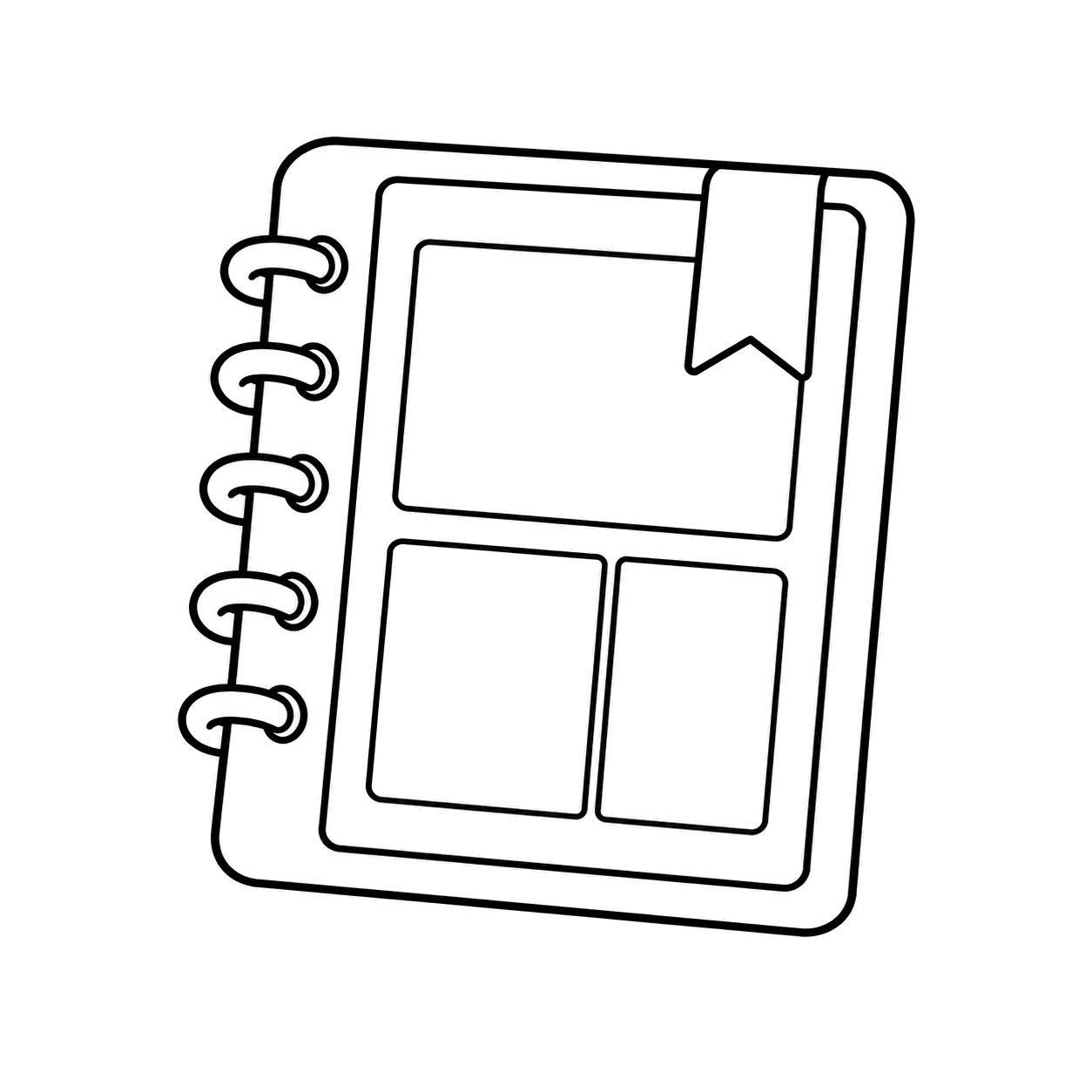 スケジュール帳のぬりえ用線画