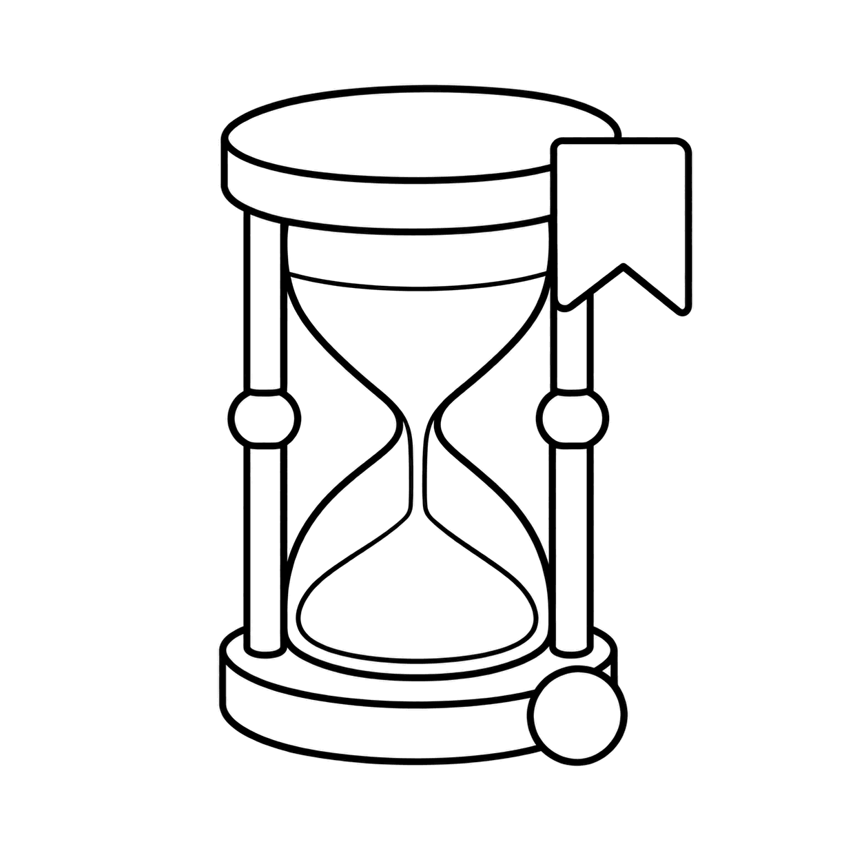 締切フラッグのぬりえ用線画