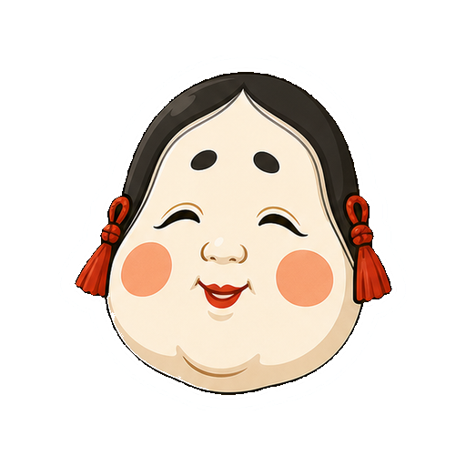 文字がない伝統的なおかめ面アイコン