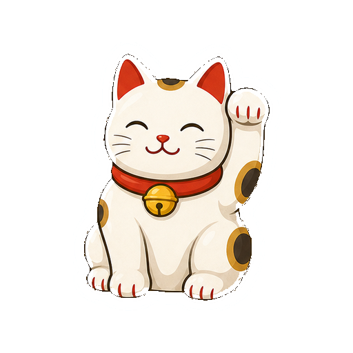 文字がない白い招き猫像アイコン