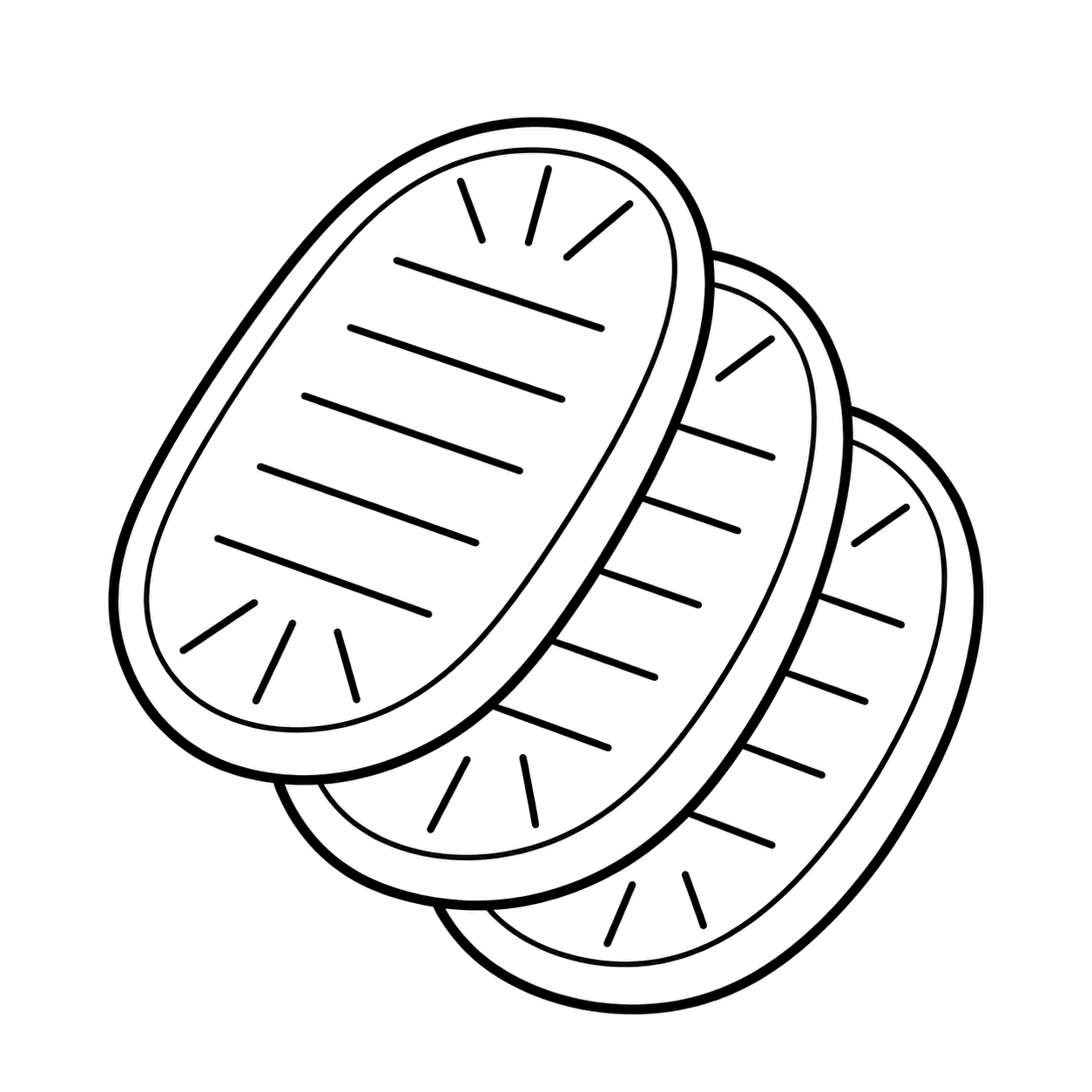 小判の重ねのぬりえ用線画