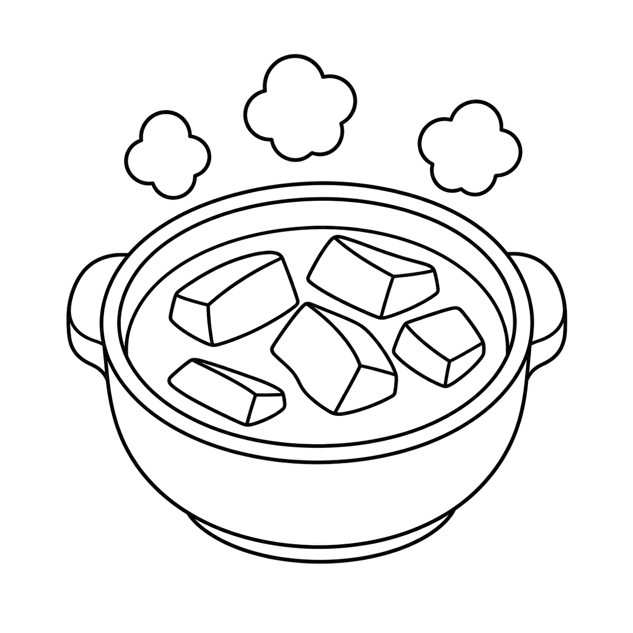 かぼちゃ鍋のぬりえ用線画