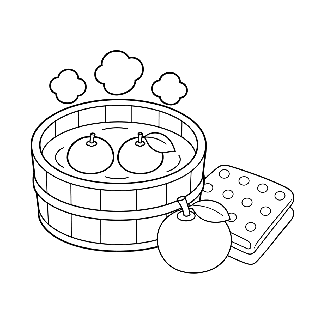 ゆず湯セットのぬり絵用線画