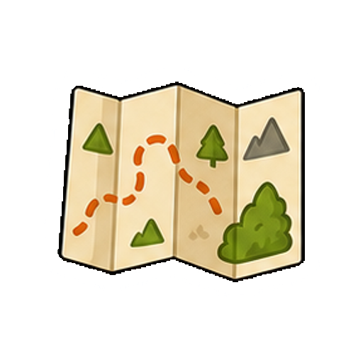 文字やロゴがない登山地図のアイコン
