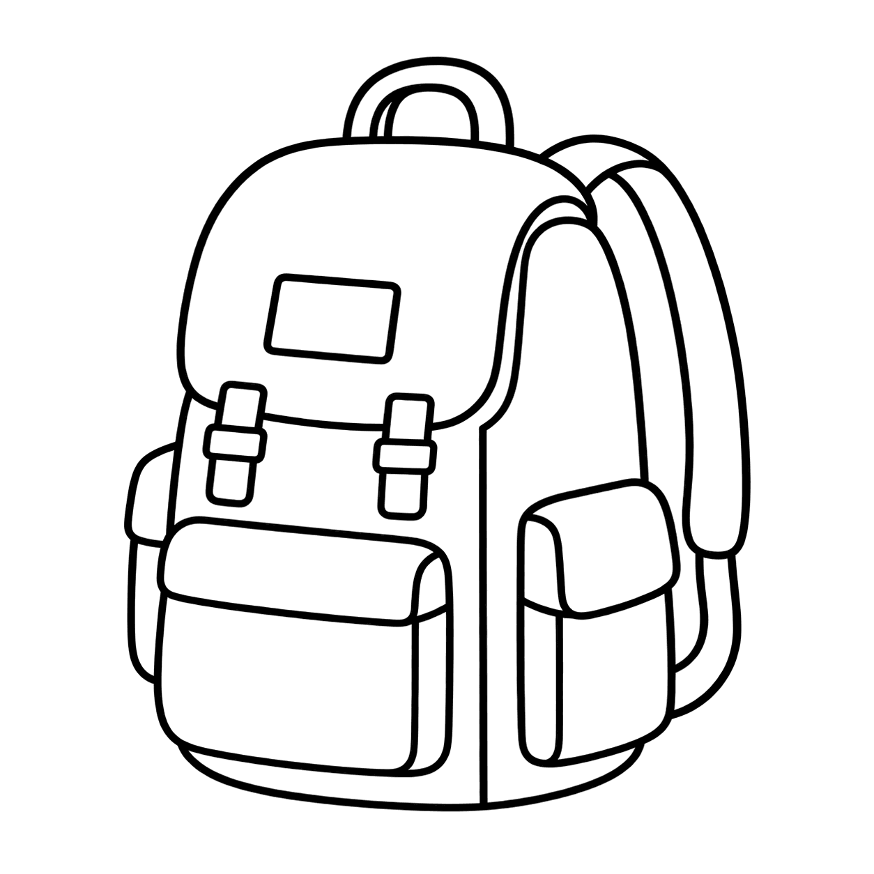 リュックのぬりえ用線画
