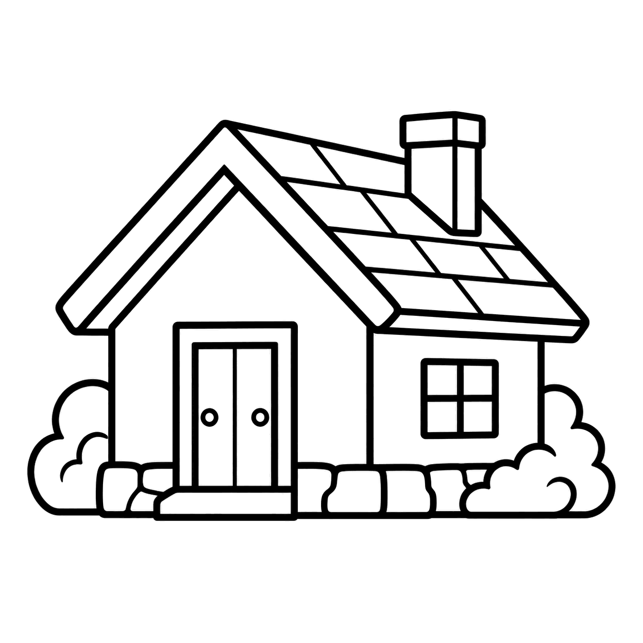 山小屋のぬりえ用線画