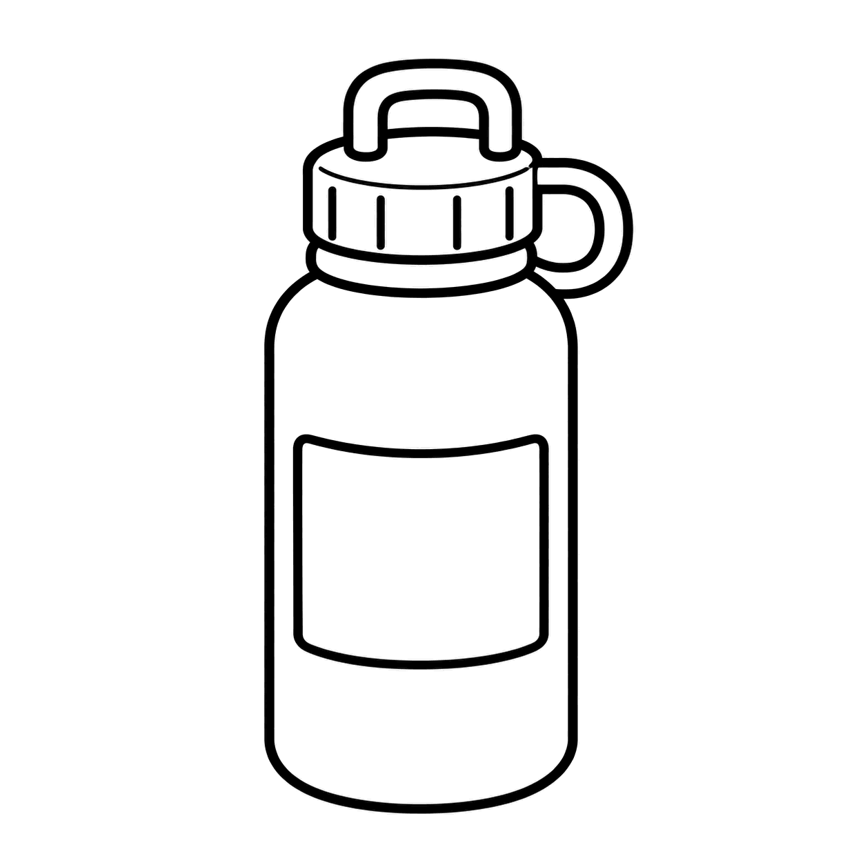 水筒のぬりえ用線画