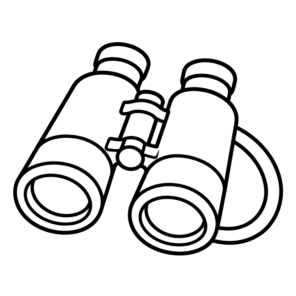 双眼鏡のぬりえ用線画