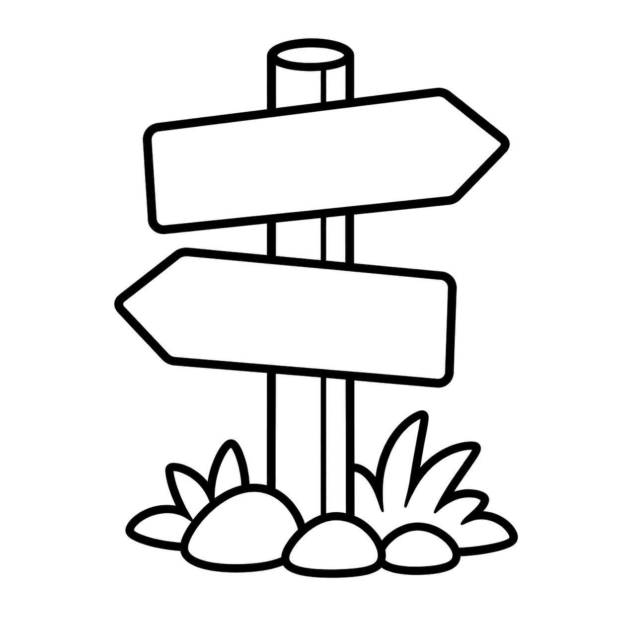 山頂標識のぬりえ用線画