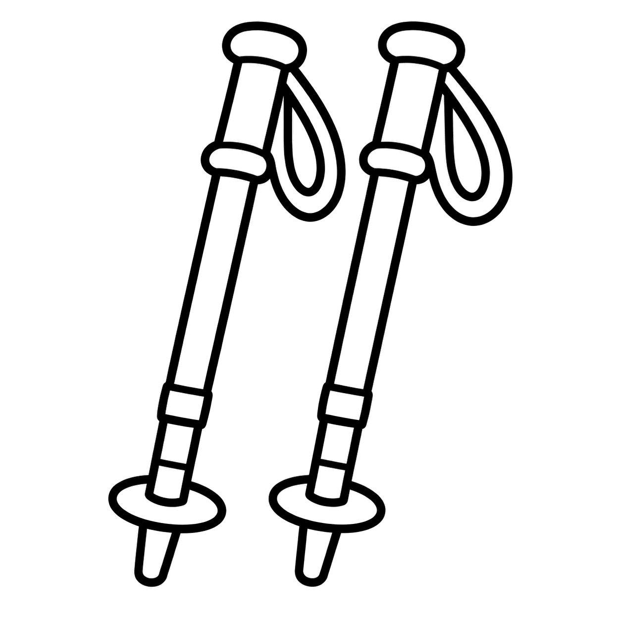 トレッキングポールのぬりえ用線画
