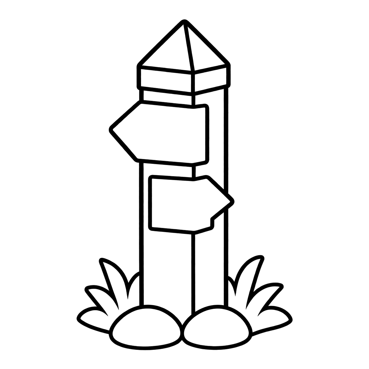 登山道マーカーのぬりえ用線画