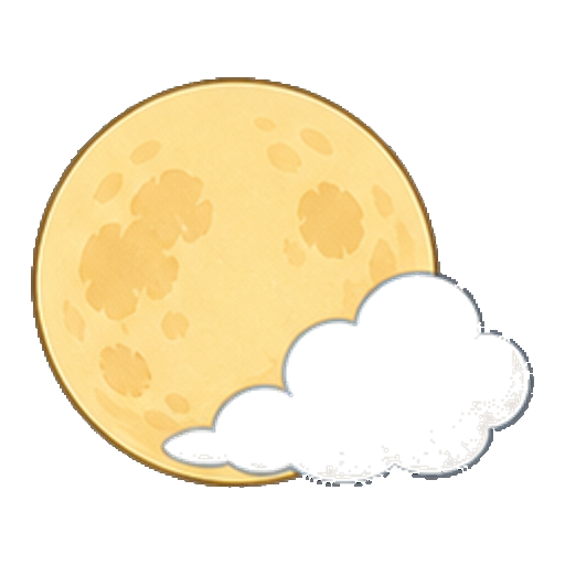 小さな雲がかかった満月のアイコン