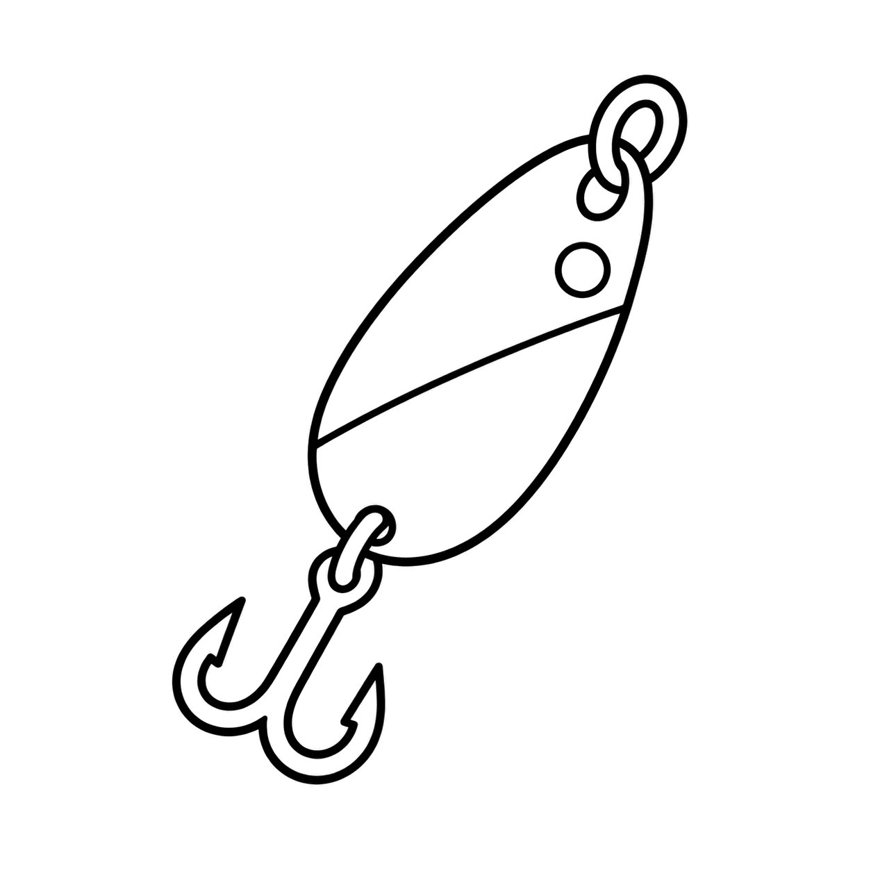 スプーンルアーのぬりえ用線画