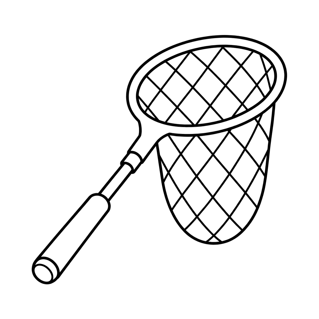 タモ網のぬりえ用線画