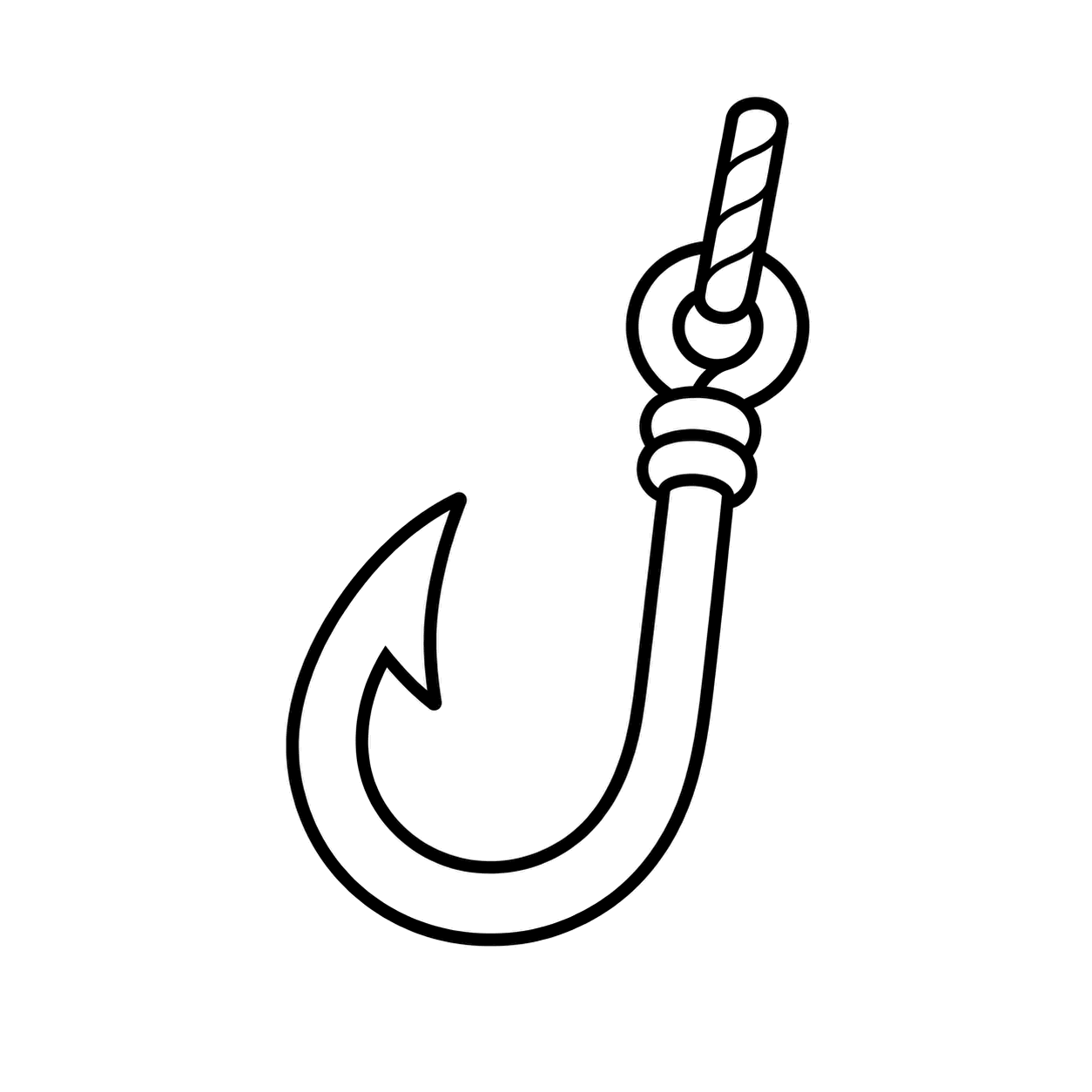 釣り針のぬりえ用線画