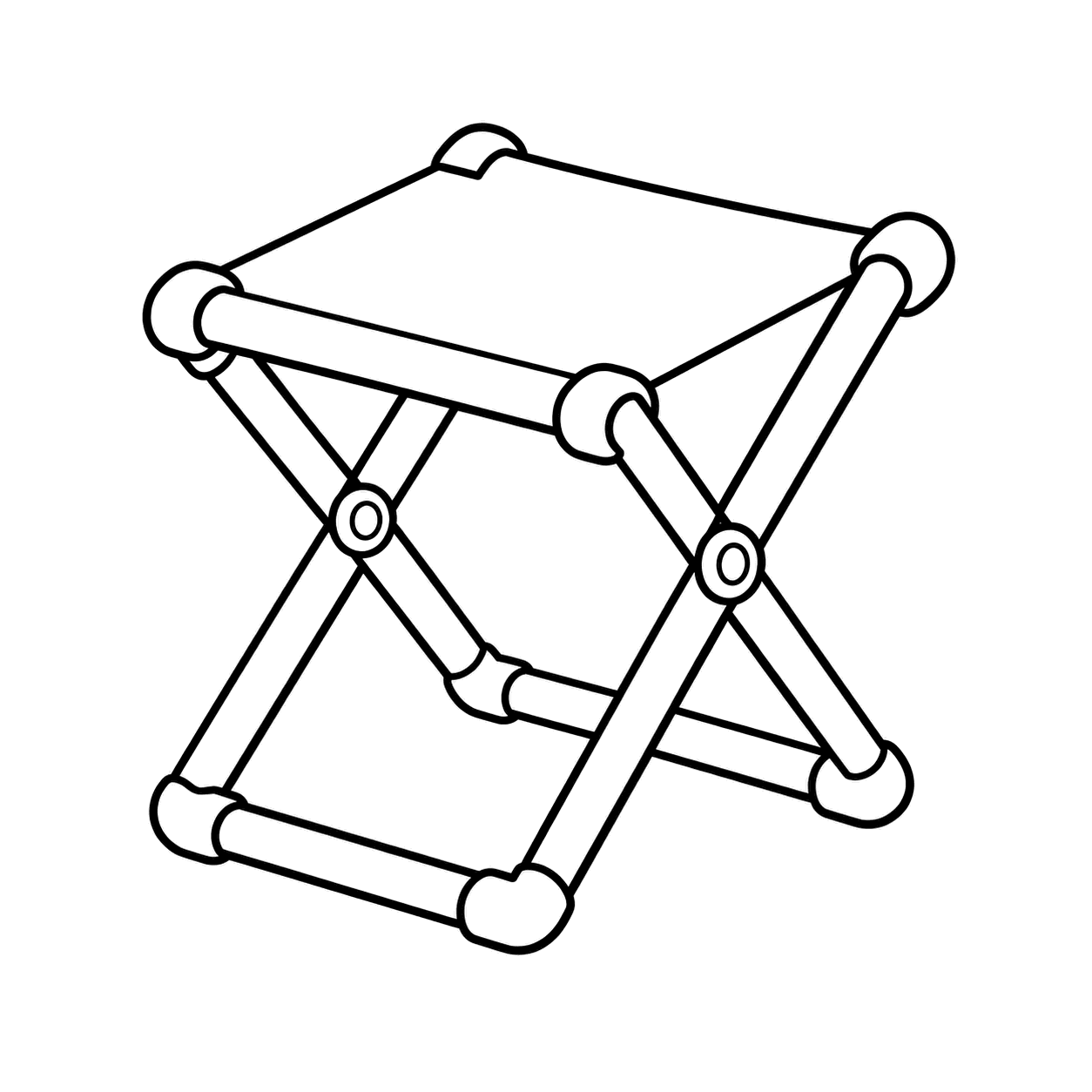 折りたたみ椅子のぬりえ用線画