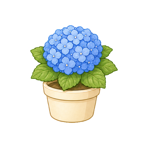 ラベルや文字がない鉢植えあじさいアイコン