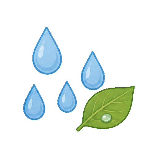 顔や文字がない三つの雨粒アイコン