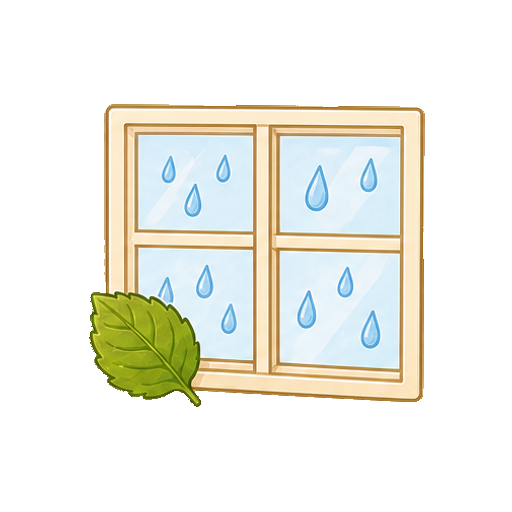 文字がない雨粒の窓アイコン