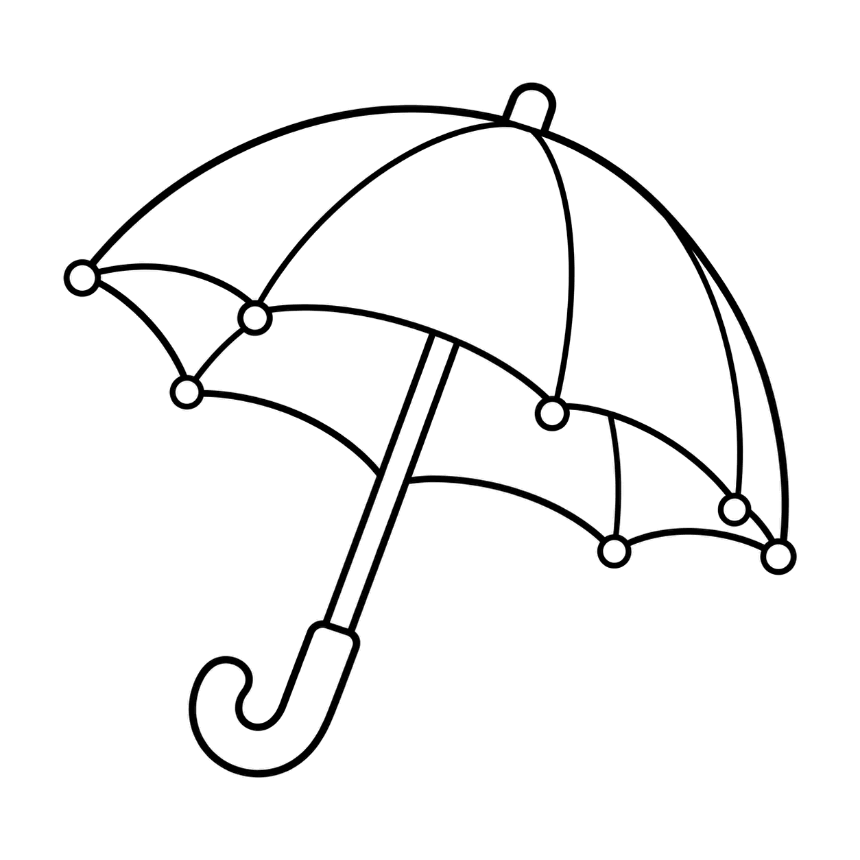 開いた傘のぬりえ用線画