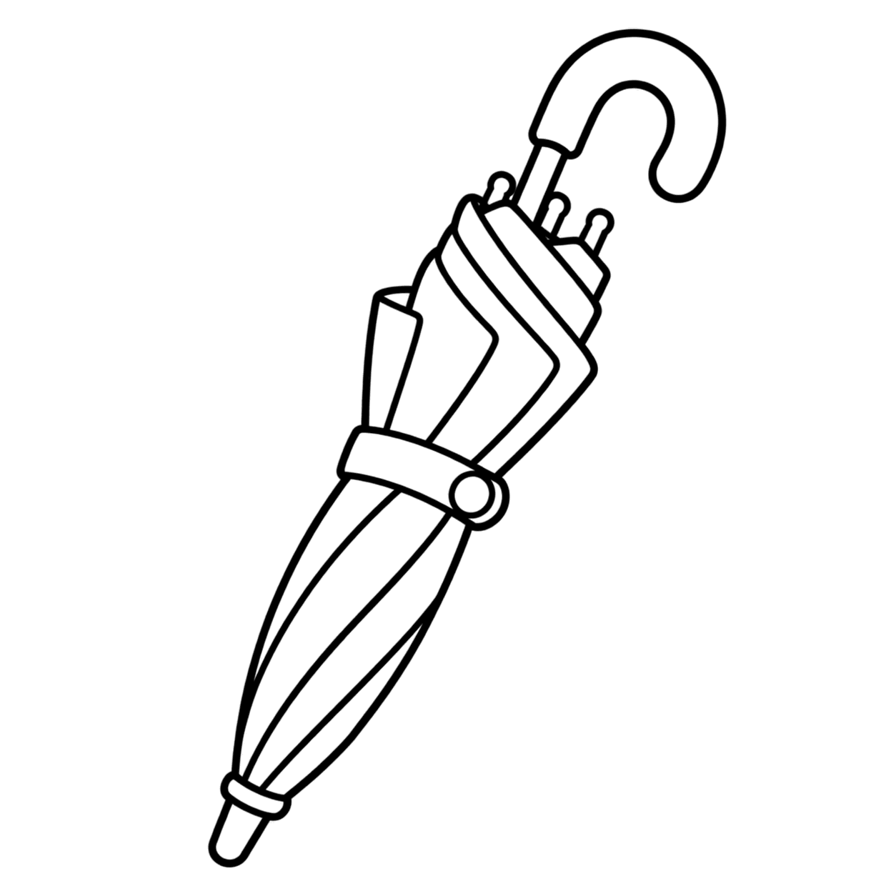 閉じた傘のぬりえ用線画