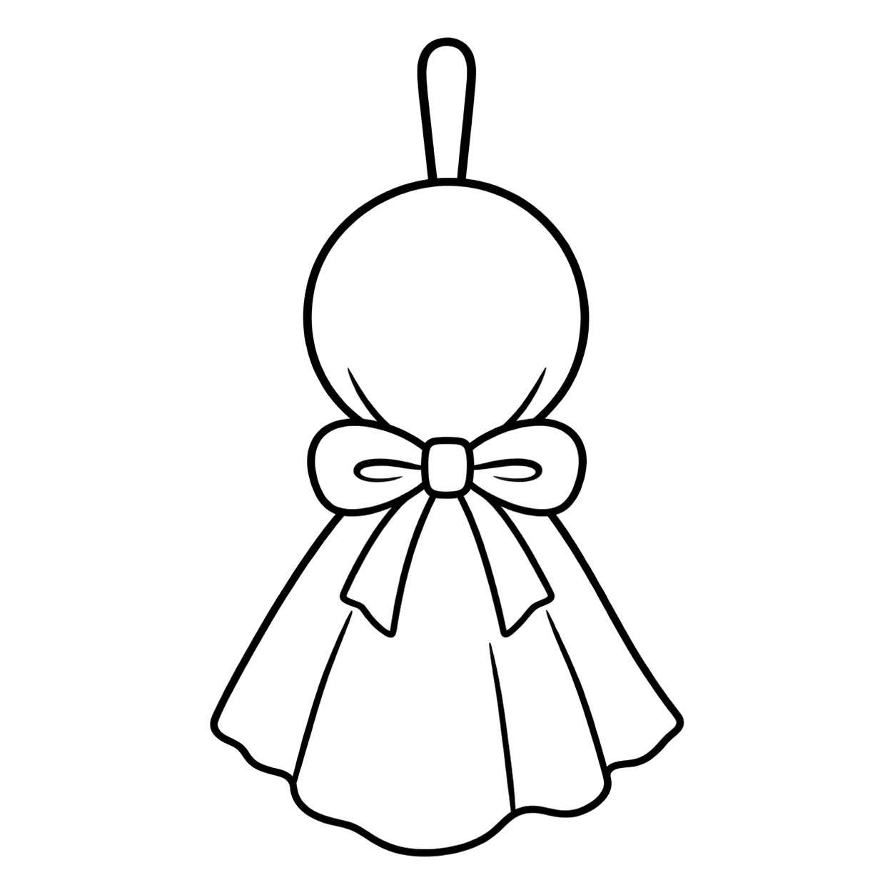 てるてる坊主のぬりえ用線画