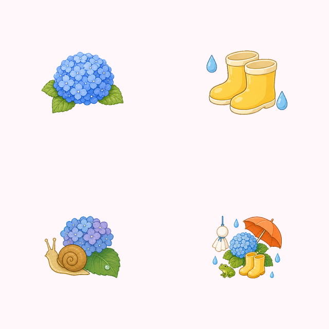 梅雨アイコン24個セットの代表画像