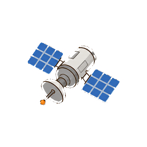 文字やロゴがない人工衛星アイコン