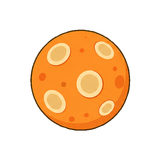 文字や星単体がない赤橙の惑星アイコン